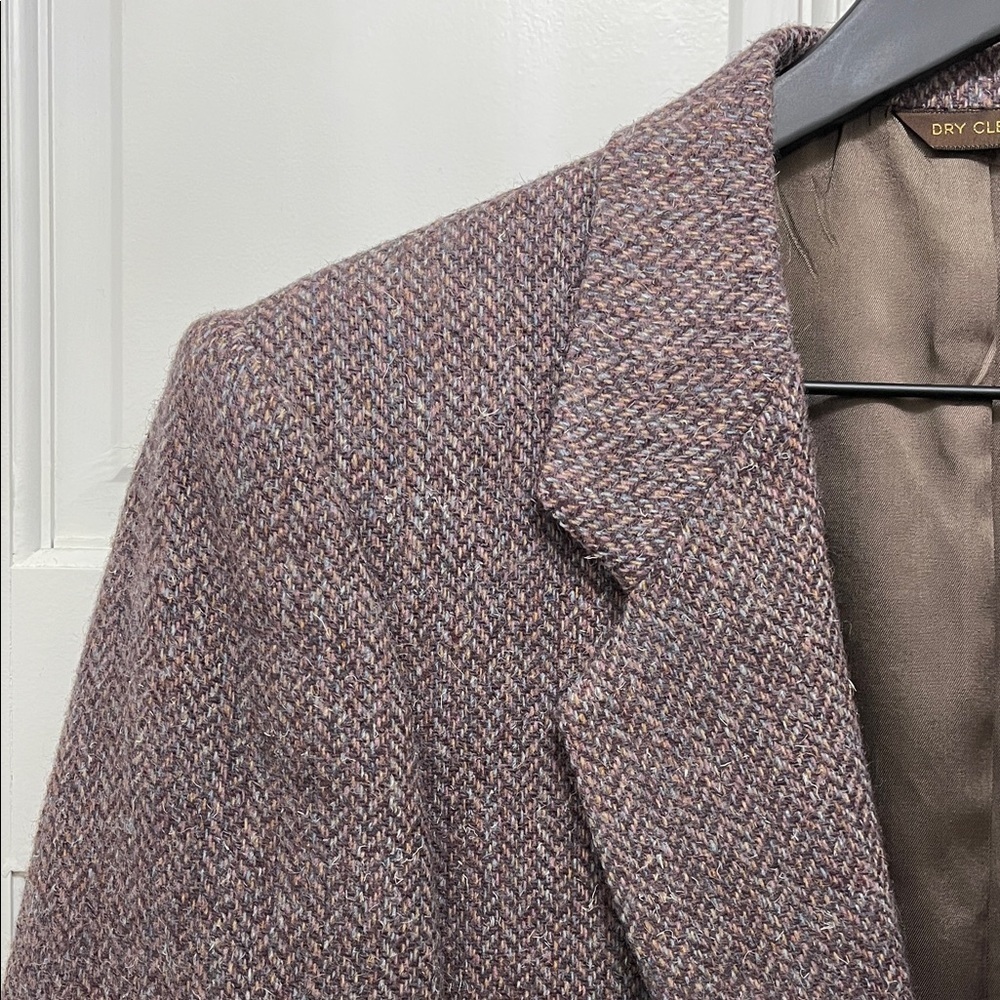 Vintage Dayton's Daniel Hechter Brown Wool Herringbone Blazer - Size Large - Picture 2 of 16